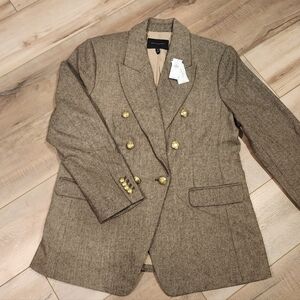 NWT Banana Republic Brown and Cream Herringbone Jacket